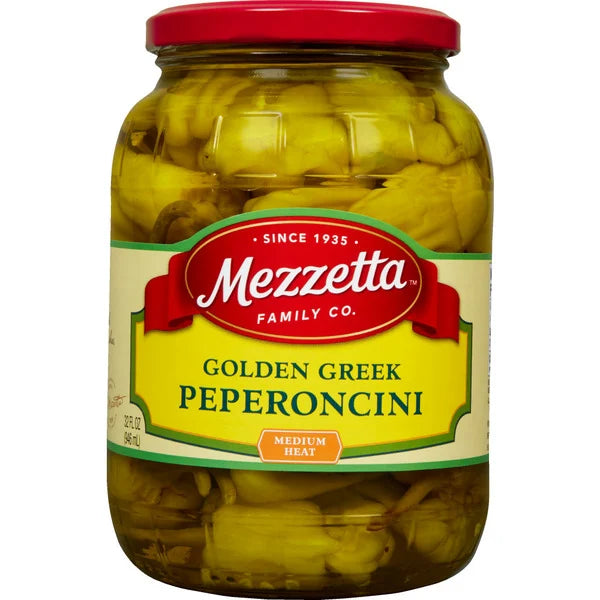 Mezzetta Golden Greek Peperoncini Medium Heat 32fl (946 ml)