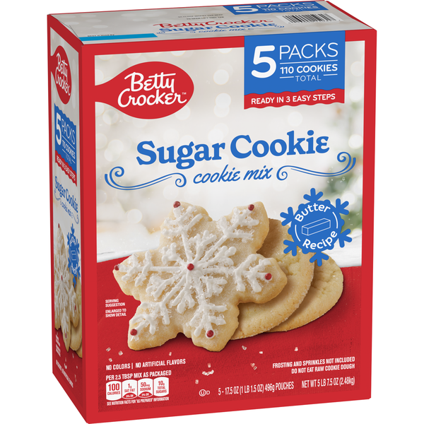 Betty Crocker Sugar Cookie Mix, 5 Packs, Makes 110 Cookies, 5 lb. 7.5 oz.