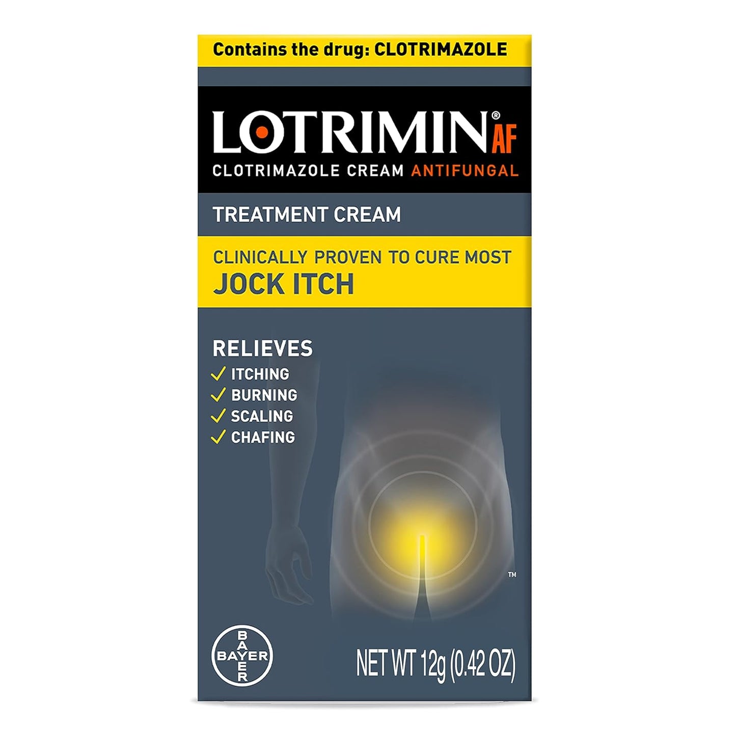 Lotrimin AF Jock Itch Antifungal, Jock Itch, and Athlete's Foot Cream, 0.42 Ounce (Pack of 2)