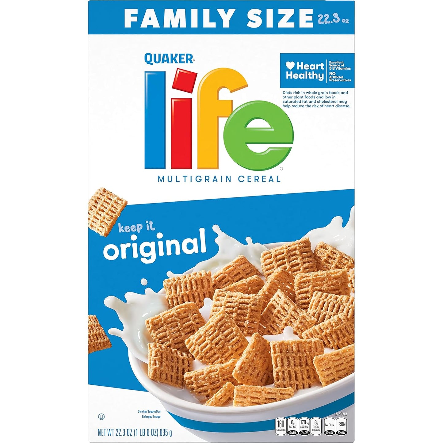 Quaker Life Original Cereal, 22.3OZ (2 x 635g)