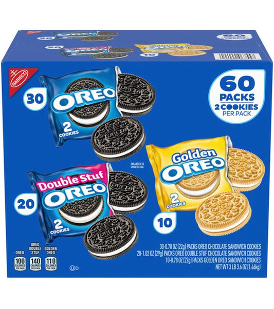 Oreo cookies variety pack 60packs