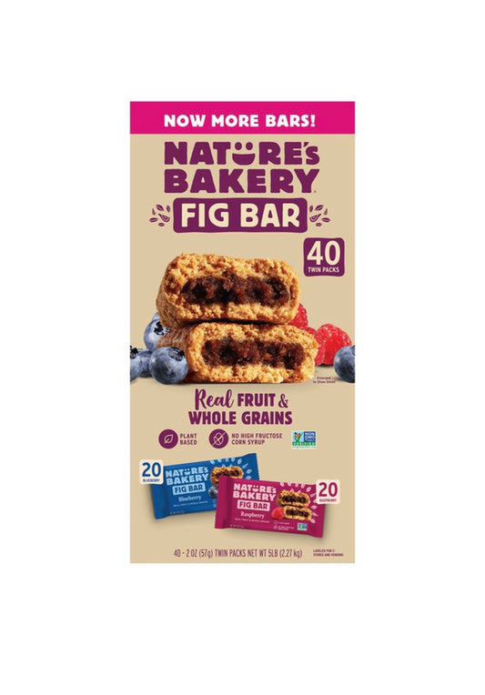 Nature's Bakery Fig Bar Blueberry and Raspberry (40 Pack/ 5 LBS 2.51kg