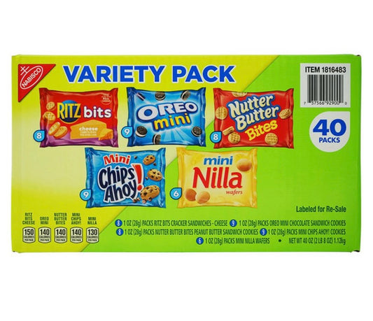 Nabisco cookie and crackers variety pack 40pack