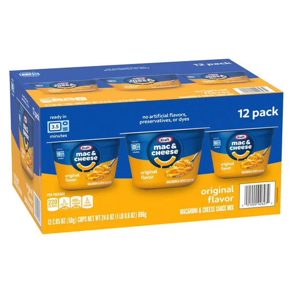 Kraft, Macaroni & Cheese Dinner Cup, 2.05 oz, 12-Count