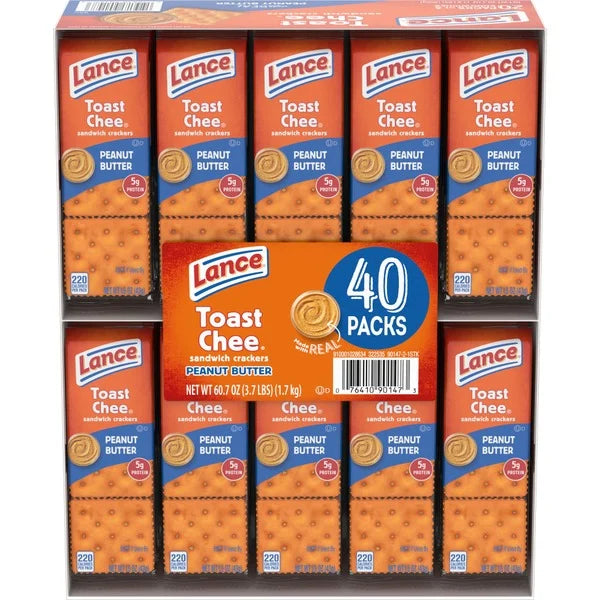 Lance Toast Chee Peanut Butter Sandwich Crackers  40 x 1.5 oz (1.7 Kg)