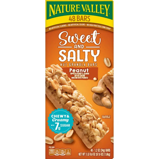 Nature Valley Sweet 'N Salty Granola Bar, Peanut, 1.2 oz, 48-count