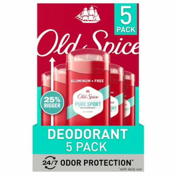 Old Spice Aluminum Free Deodorant for Men, High Endurance Sport 5-Packs