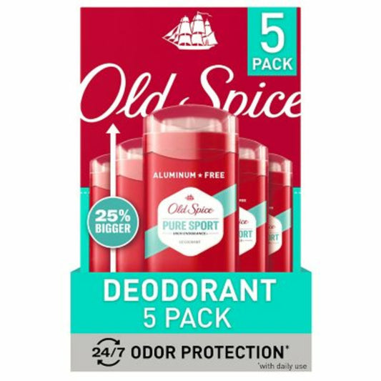 Old Spice Aluminum Free Deodorant for Men, High Endurance Sport 5-Packs