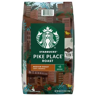 Starbucks Coffee, Ground, Medium Roast, Pike Place Roast 40 oz