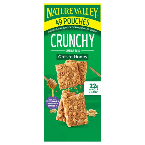 Nature Valley 100% Natural OATS 'N HONEY Crunchy Granola Bars (48 pouches)