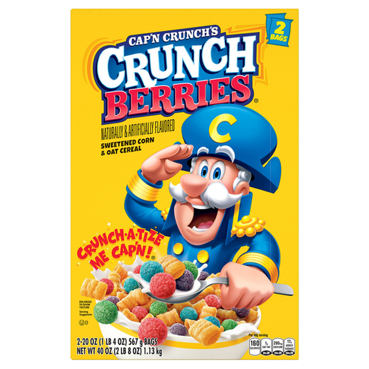 Cap'N Crunch Cereal, Sweetened Corn & Oat, Crunch Berries 40 oz