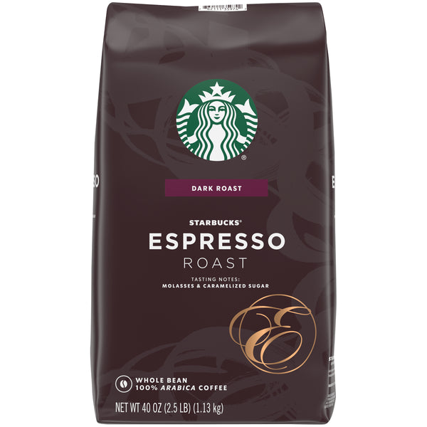 Starbucks Espresso Roast Dark Roast Whole Bean Coffee 40 oz( 1.13kg)