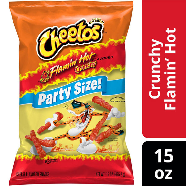 Cheetos Flamin' Hot, Crunchy, Party Size 15 oz x 2 (2 packs)