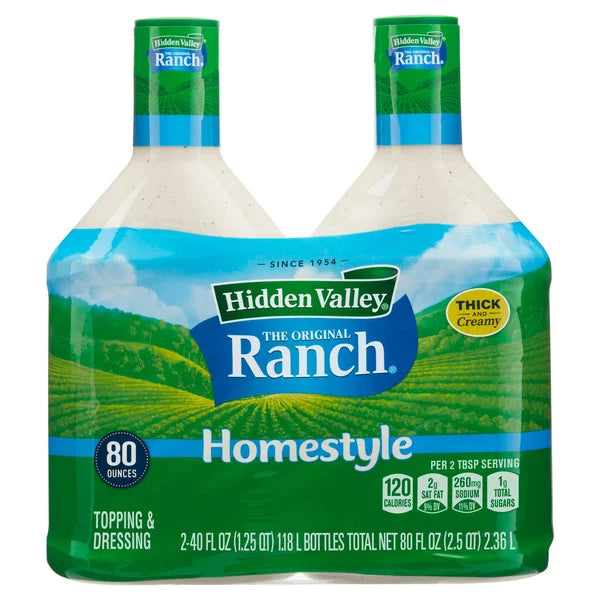 Hidden Valley, Original Ranch Dressing, 40 fl oz, 2-Count (2 x 1.18 L )