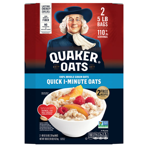 Quaker Quick 1-Minute Oatmeal,( 2 x 5Lb )2.26Kg