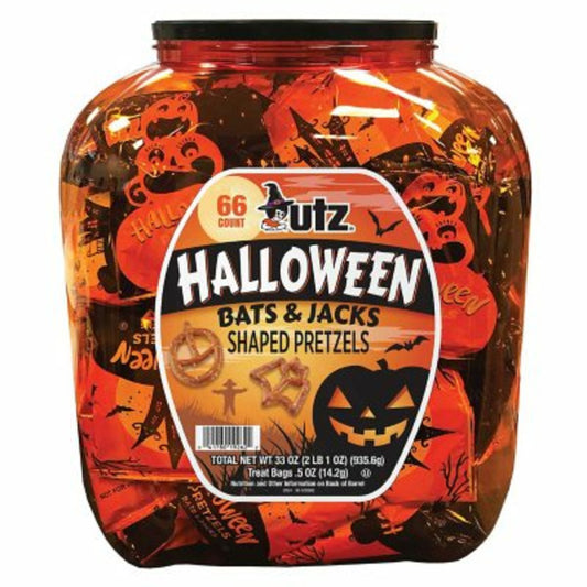 Utz Halloween Shaped Pretzel Treat Barrel 33 oz (1,42kg )