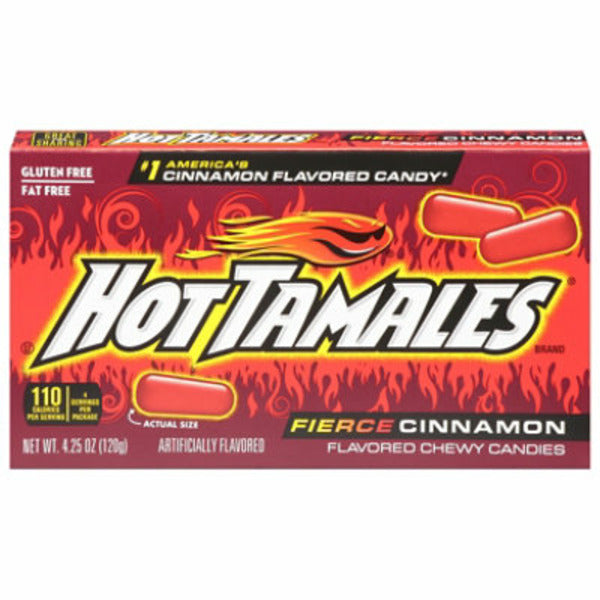 HOT TAMALES Candies, Chewy, Fierce Cinnamon Flavored 12ct